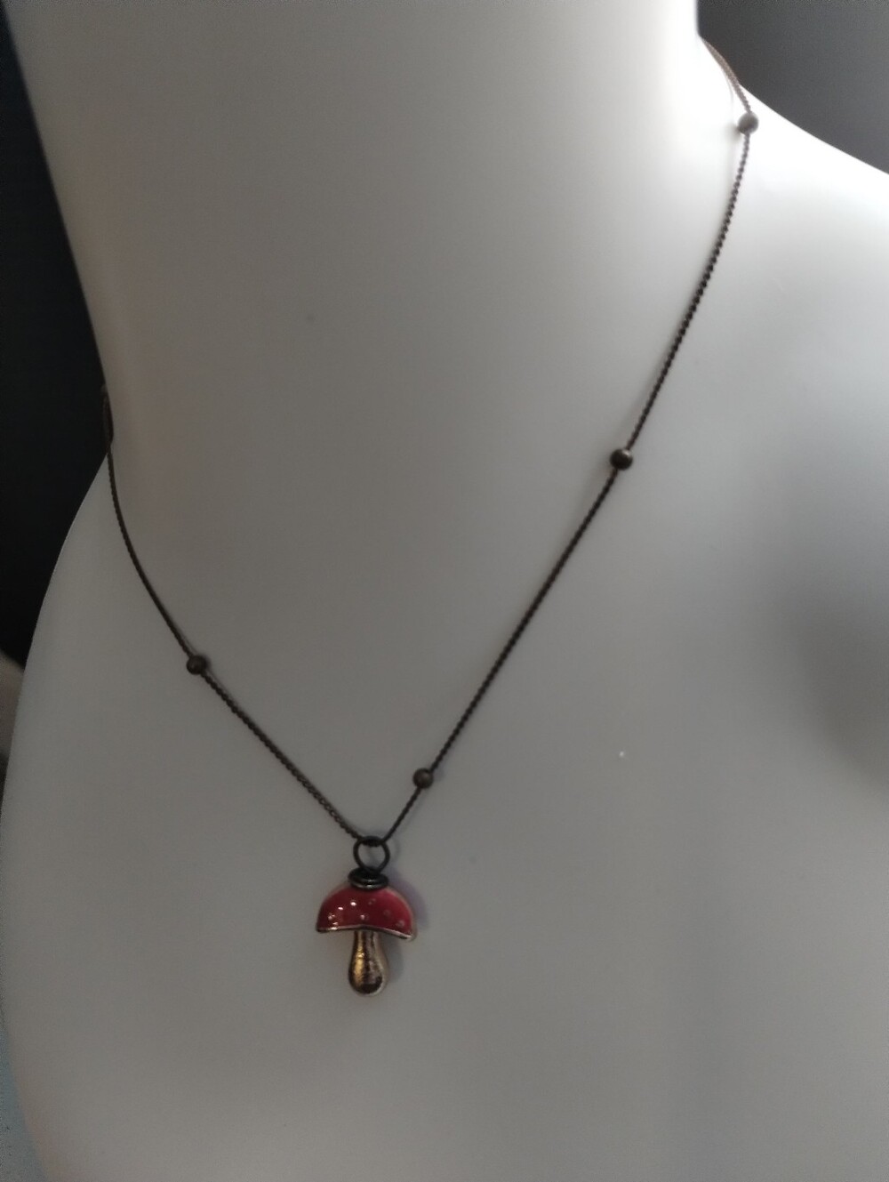 Vintage-Inspired Mushroom Pendant Necklace